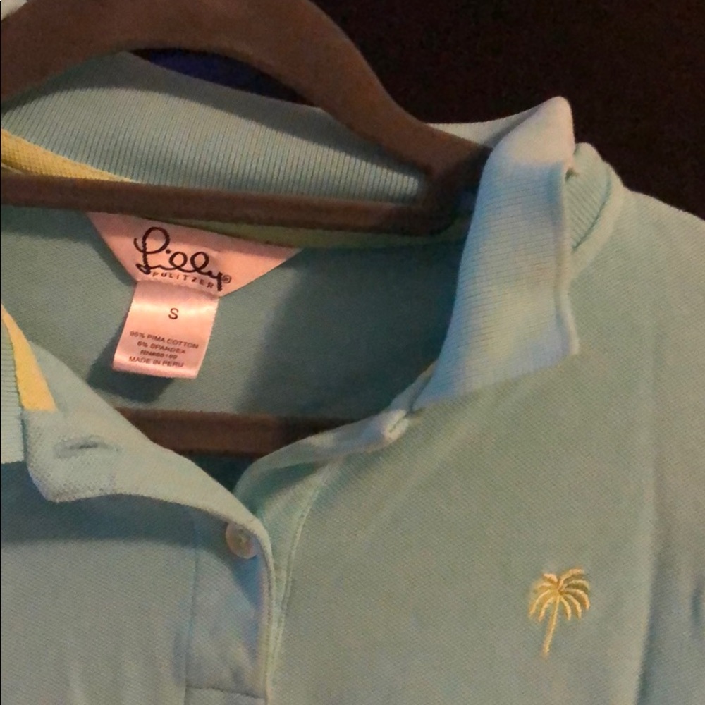 Aqua Lilly Pulitzer polo shirt. Size small